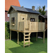Safari Premium houten speelhuisje Kameel - Inspiratie hoog met balkon