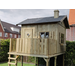 Safari Premium houten speelhuisje Kameel - Inspiratie hoog met balkon